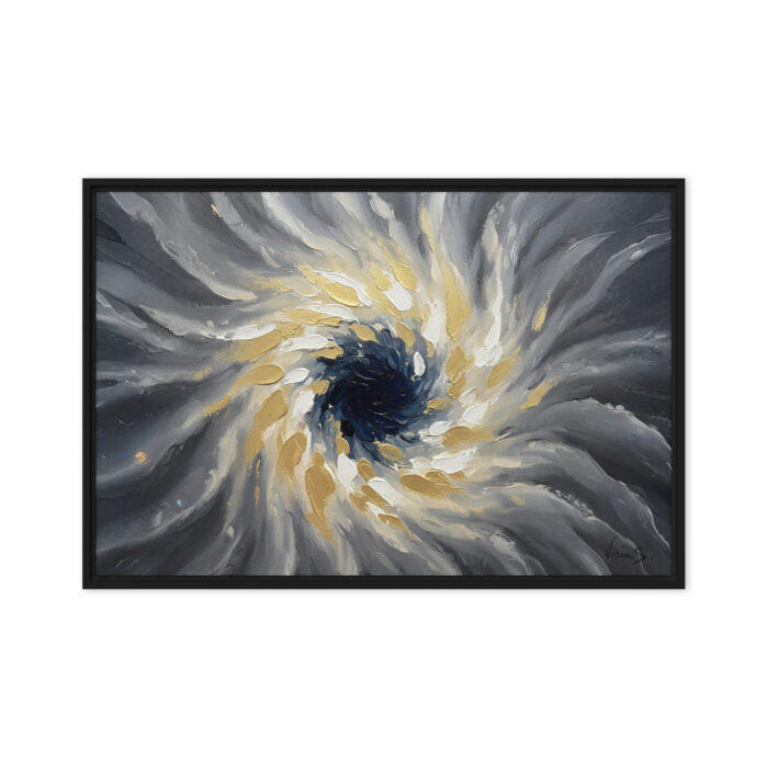 The Glow Beneath – Minimalist Abstract Oil Painting | Radiating Gold Light from Navy Center | Inner Feminine Power Art