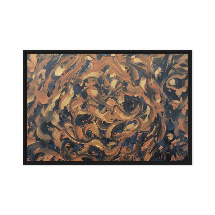 Silence Has Curves – Abstract Oil Painting Print | Golden Feminine Curves on Black | Emotional Luxury Wall Art