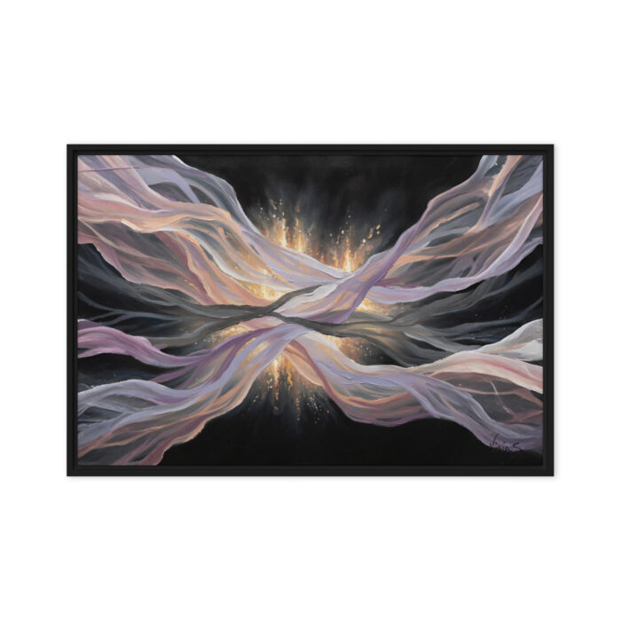 Lullaby Mist – Ethereal Abstract Oil Painting in Lavender & Peach | Soothing Glow Art for Bedroom or Spa | Meditative Wall Decor