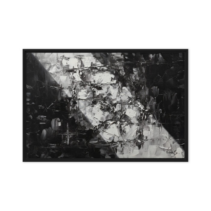 Ash & Light – Monochromatic Abstract Oil Painting | Charcoal, Bone & Silver Texture | Sophisticated Wall Art for Modern Offices & Galleries
