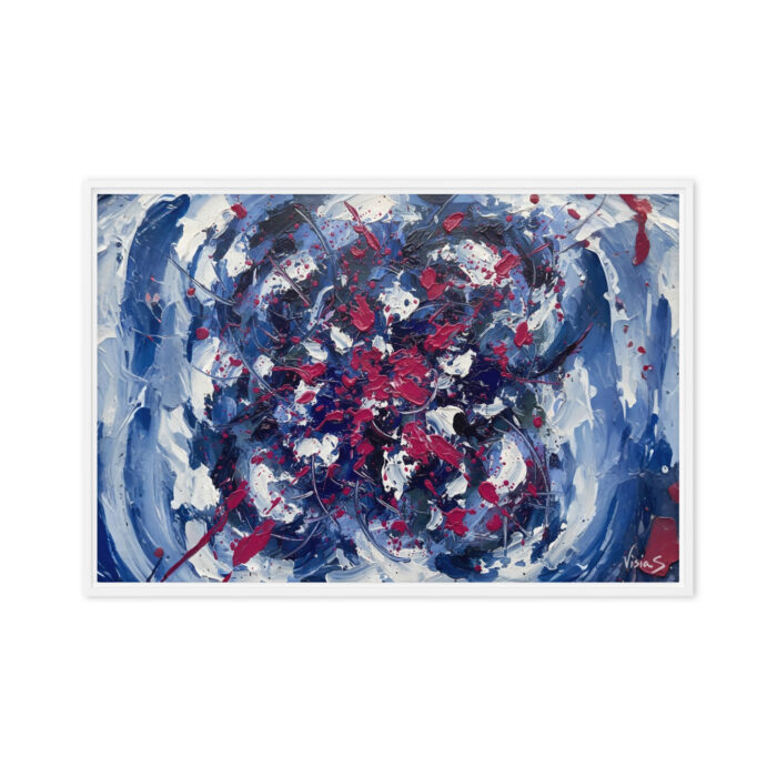 Electric Heartbeat – Abstract Emotional Oil Painting | Chaotic Magenta & Ink on White | Raw Modern Art for Creative Studios & Lofts